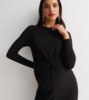 New Look Maternity Black Jersey Twist Front Midi Dress